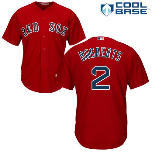 Red Sox #2 Xander Bogaerts Red Cool Base Stitched Youth MLB Jersey - Click Image to Close